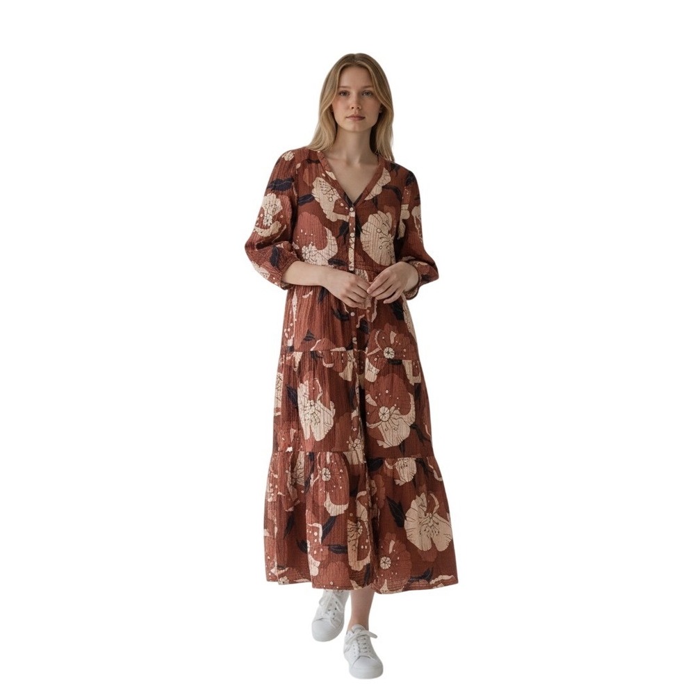Marine Layer Tiered Midi Dress Size Small